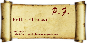 Pritz Filotea névjegykártya